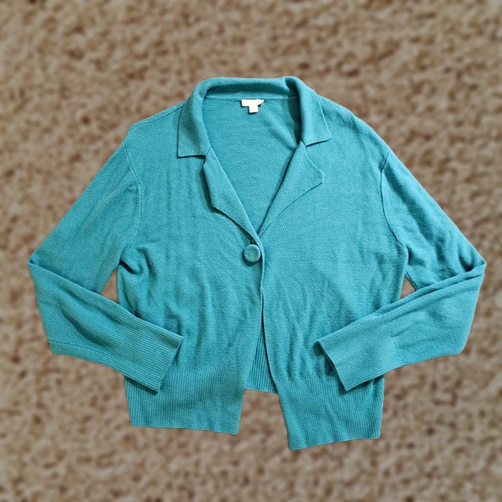 J. Jill VINTAGE J. Jill Cardigan Sweater Women M Green Wool Blend Long Sleeve Casual Size M / US 6-8 / IT 42-44 - 1 Thumbnail