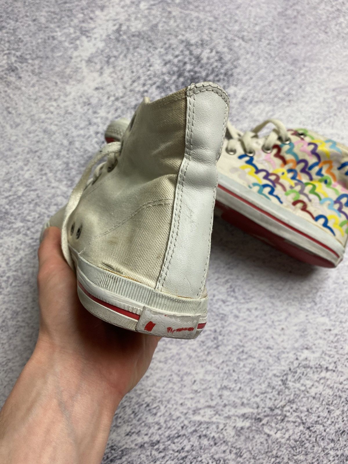 Evisu × Vintage Vintage Evisu Rainbow Repeat Logo Shoes High Top Sneakers Size US 9 / EU 42 - 14 Thumbnail