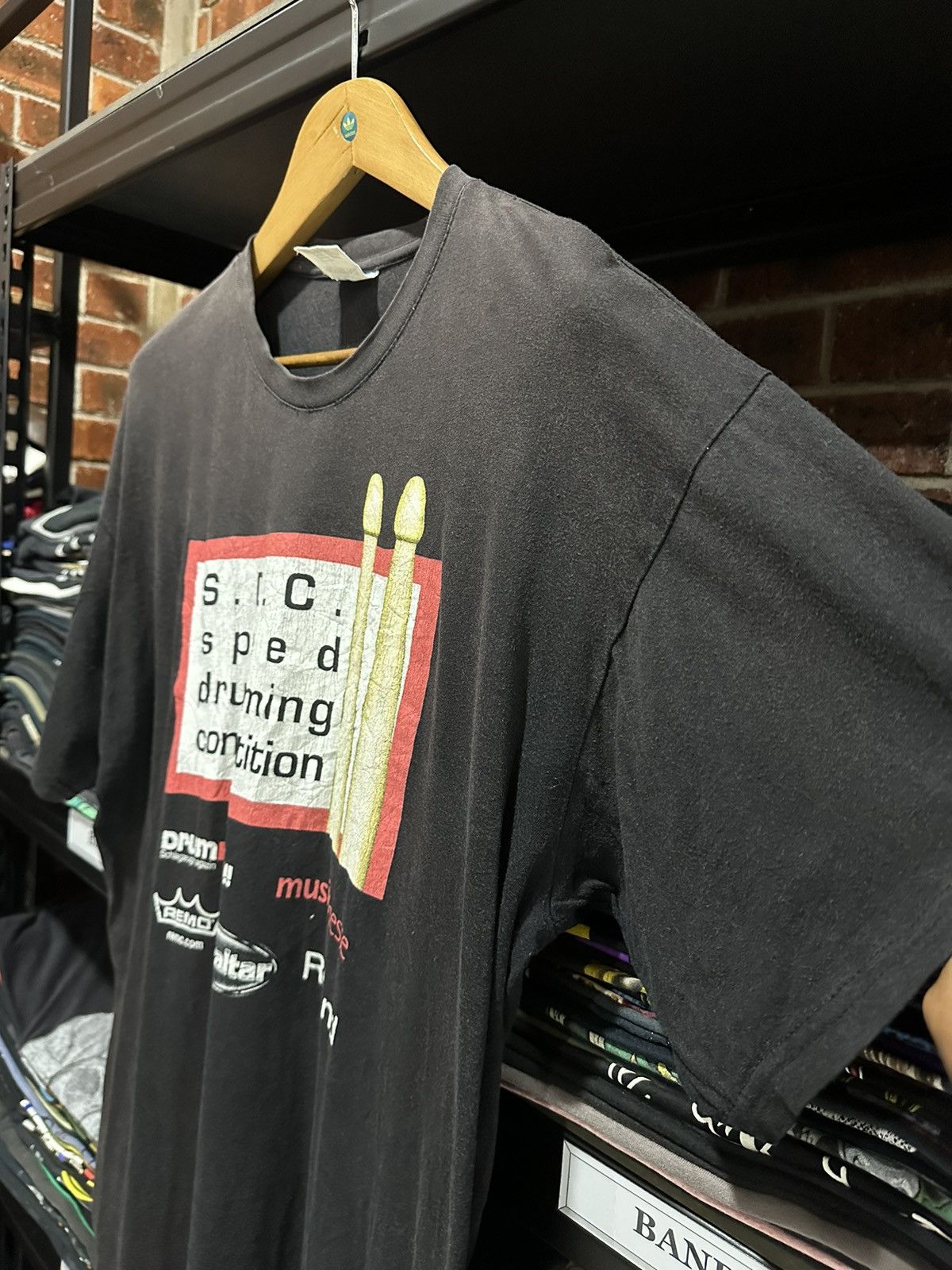 Band Tees × Vintage Vintage 90s SDC Speed Drumming Competition Sun Faded Tee Size US XL / EU 56 / 4 - 9 Thumbnail