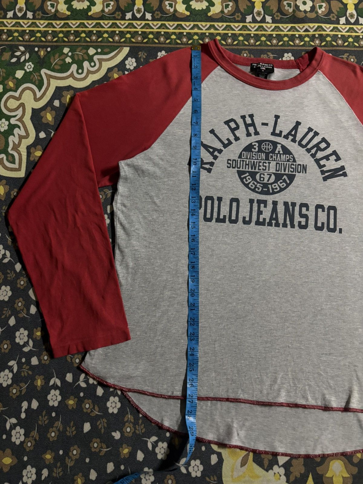 Ralph Lauren Vintage Ralph Lauren Spell Out Two Tone Long Sleeve Tee Size US L / EU 52-54 / 3 - 11 Thumbnail
