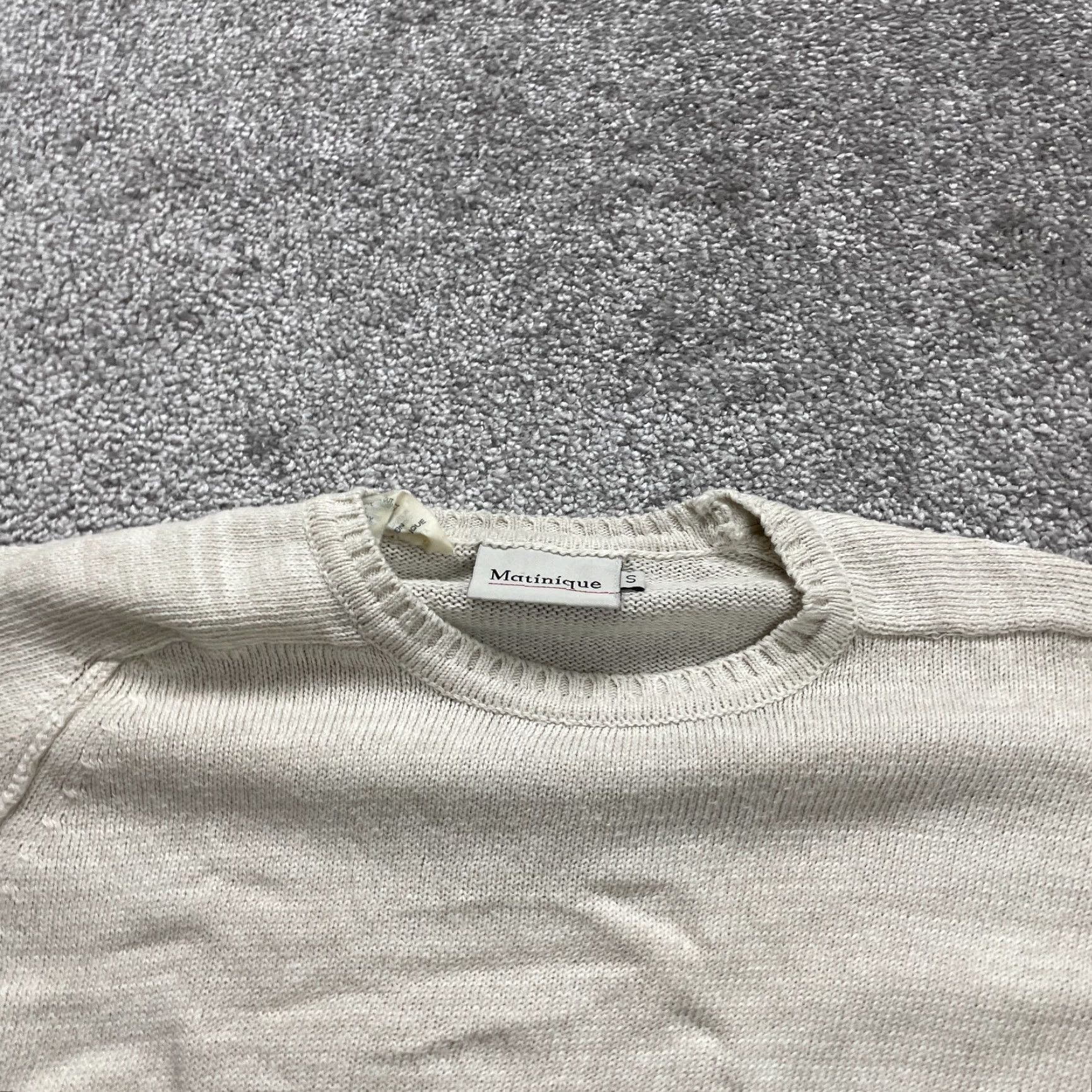 Vintage Matinique Sweater Shirt Women S Beige Crew Neck Short Sleeve Knit Casual Vintage No Size S / US 4 / IT 40 - 3 Thumbnail