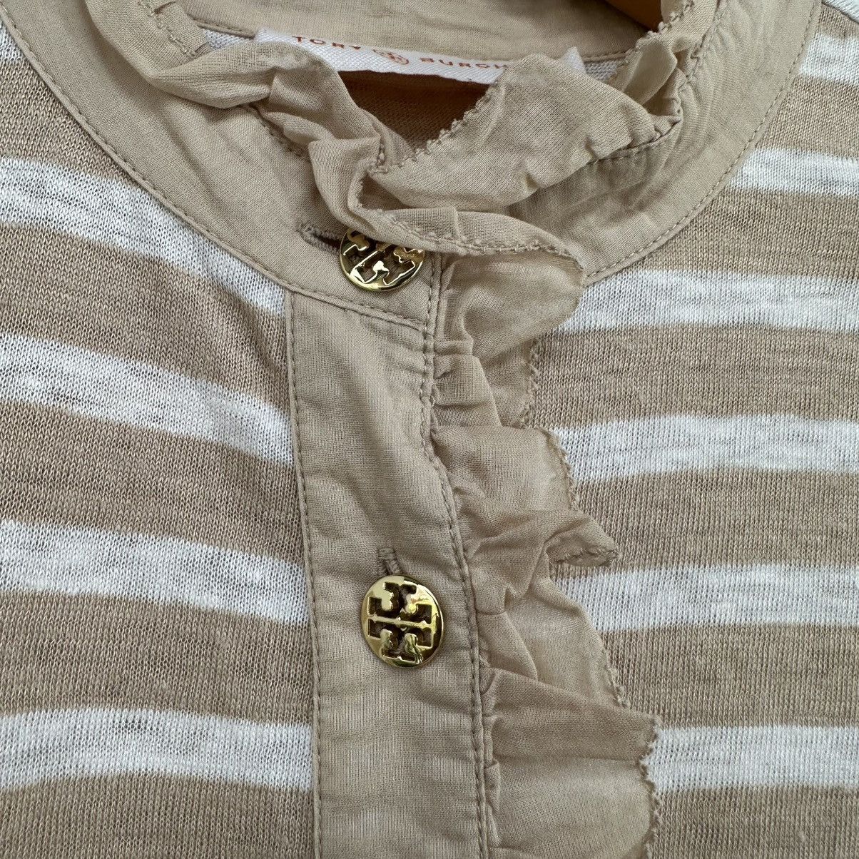 Tory Burch Tory Burch Laces Stripe Gold Button Up Size XS / US 0-2 / IT 36-38 - 7 Thumbnail