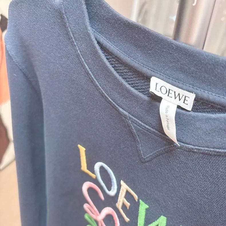 Loewe LOEWE Colorful embroidered logo dark blue round collar hoo Size XS / US 0-2 / IT 36-38 - 5 Thumbnail
