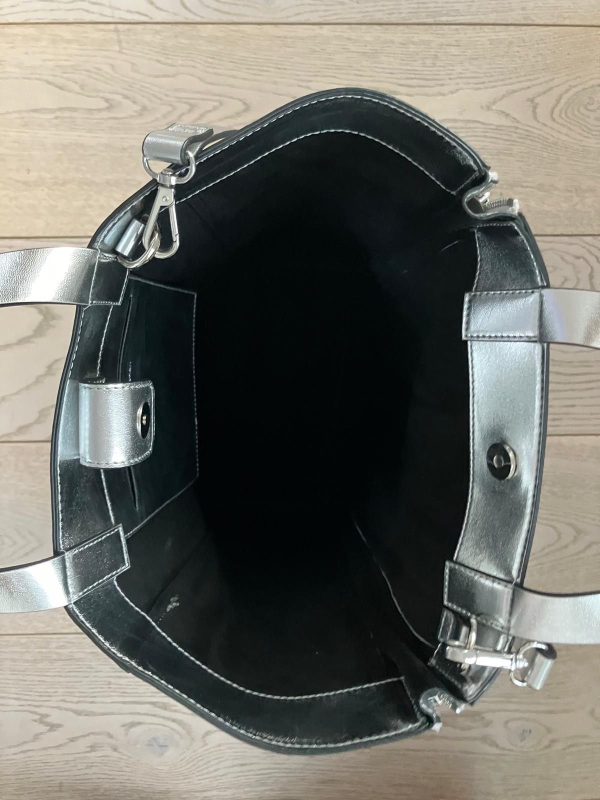 French Connection FRENCH CONNECTION Metallic Silver Tote Bag Size ONE SIZE - 5 Thumbnail