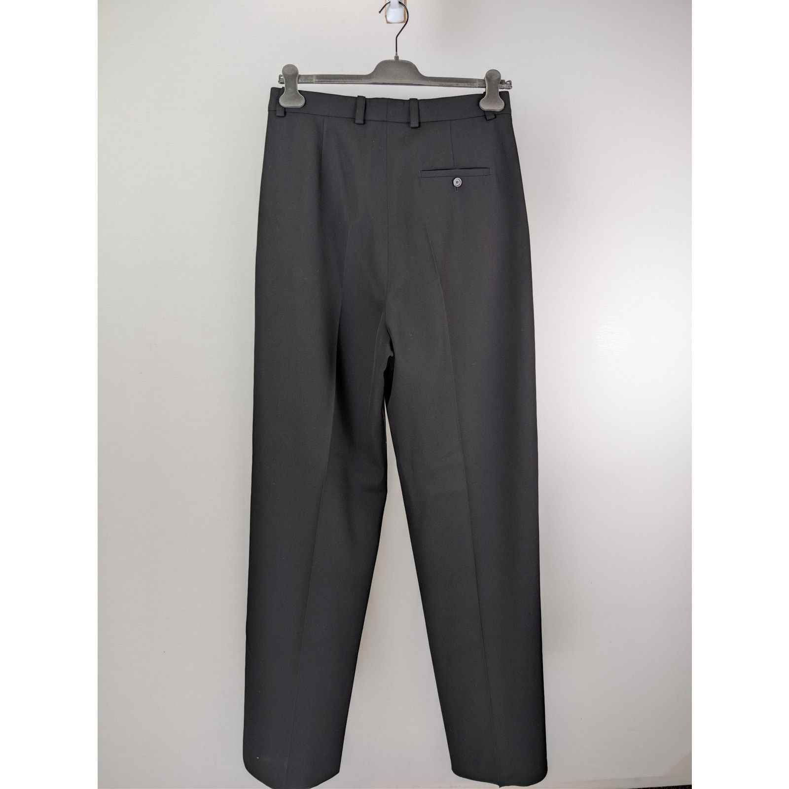 Balenciaga o1rshd1 Unisex Dry Wool Twill Tailored Pants in Black Size US 30 / EU 46 - 14 Thumbnail