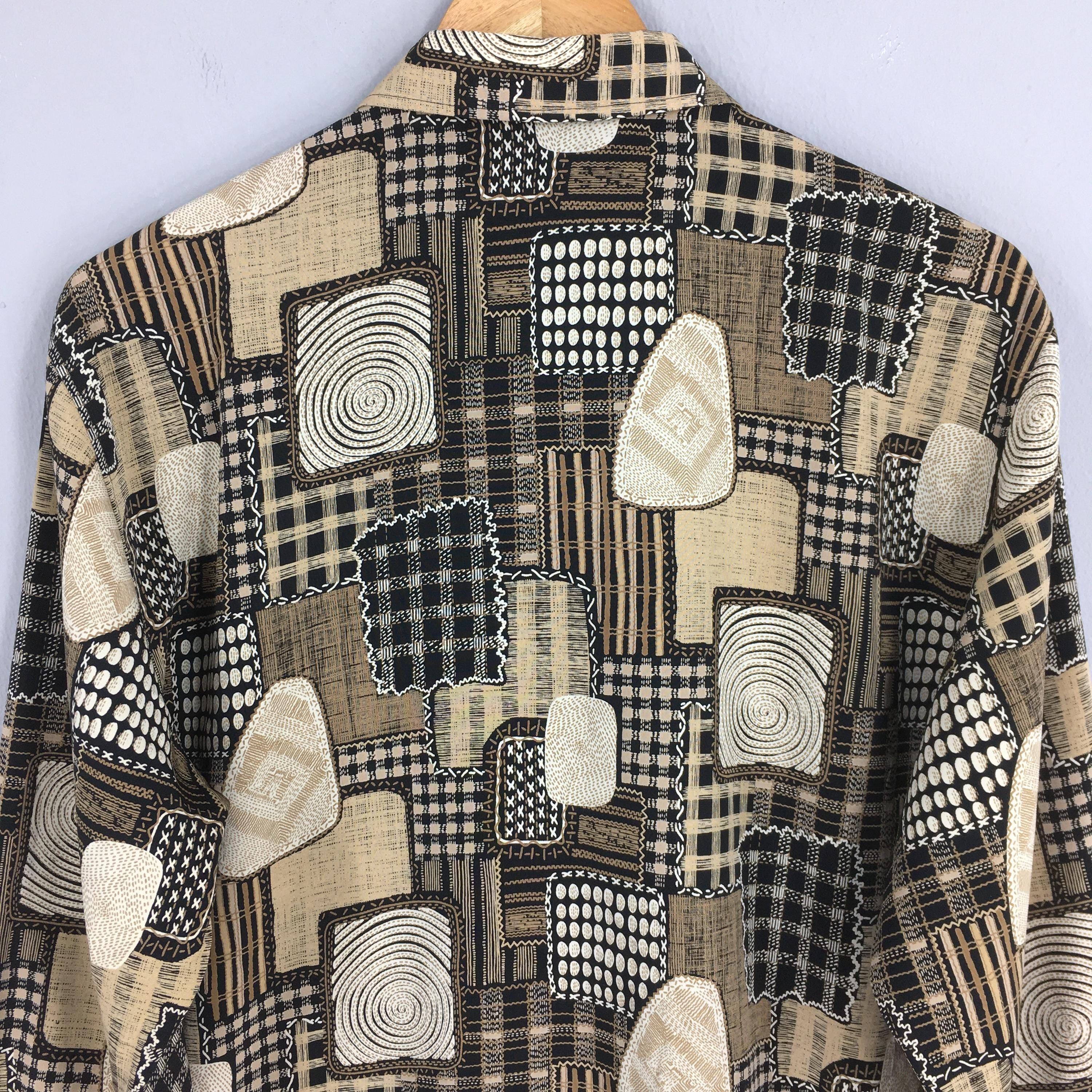 Vintage Abstract Novelty Baroque Psychedelic Polyester Shirt M Size US M / EU 48-50 / 2 - 7 Thumbnail