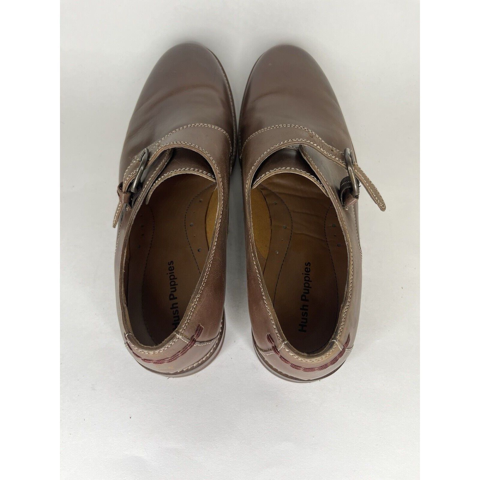Hush Puppies Hush Puppies Brown Leather Monk Strap Loafers Dress Shoes Me Size US 10.5 / EU 43-44 - 12 Thumbnail