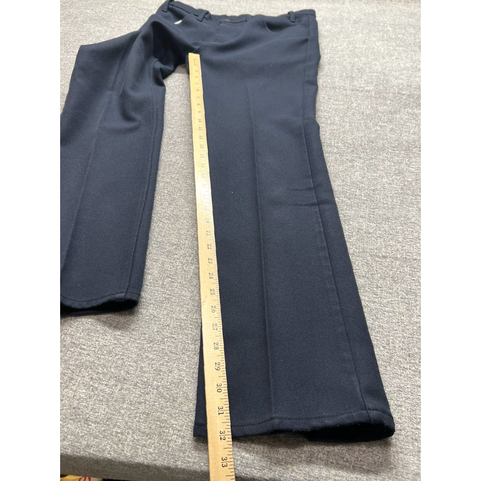 Levi's VINTAGE Levi's Action Slacks Navy Blue Polyester Pants USA 35x32 Mens Pants Straight Front 35 Regular Size NS Blue 1980s Size US 35 - 3 Thumbnail