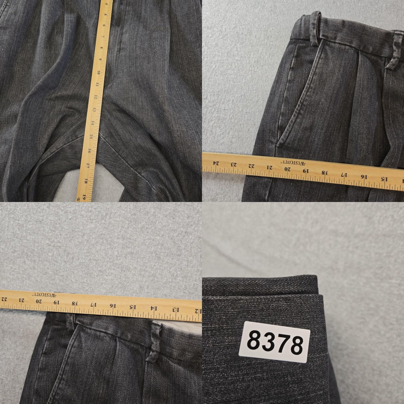 Berle Berle Pants 42x32 Gray Denim Pleated Cuffed Cotton Blend Classic Fit Mens Dress Pants Size US 42 / EU 58 - 9 Thumbnail