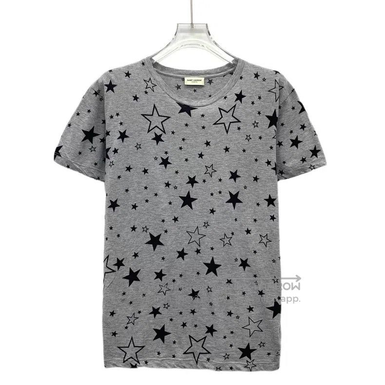 Saint Laurent Paris Saint Laurent Paris Gray Five-Pointed Star Printed Cotton Size US XS / EU 42 / 0 - 1 Thumbnail