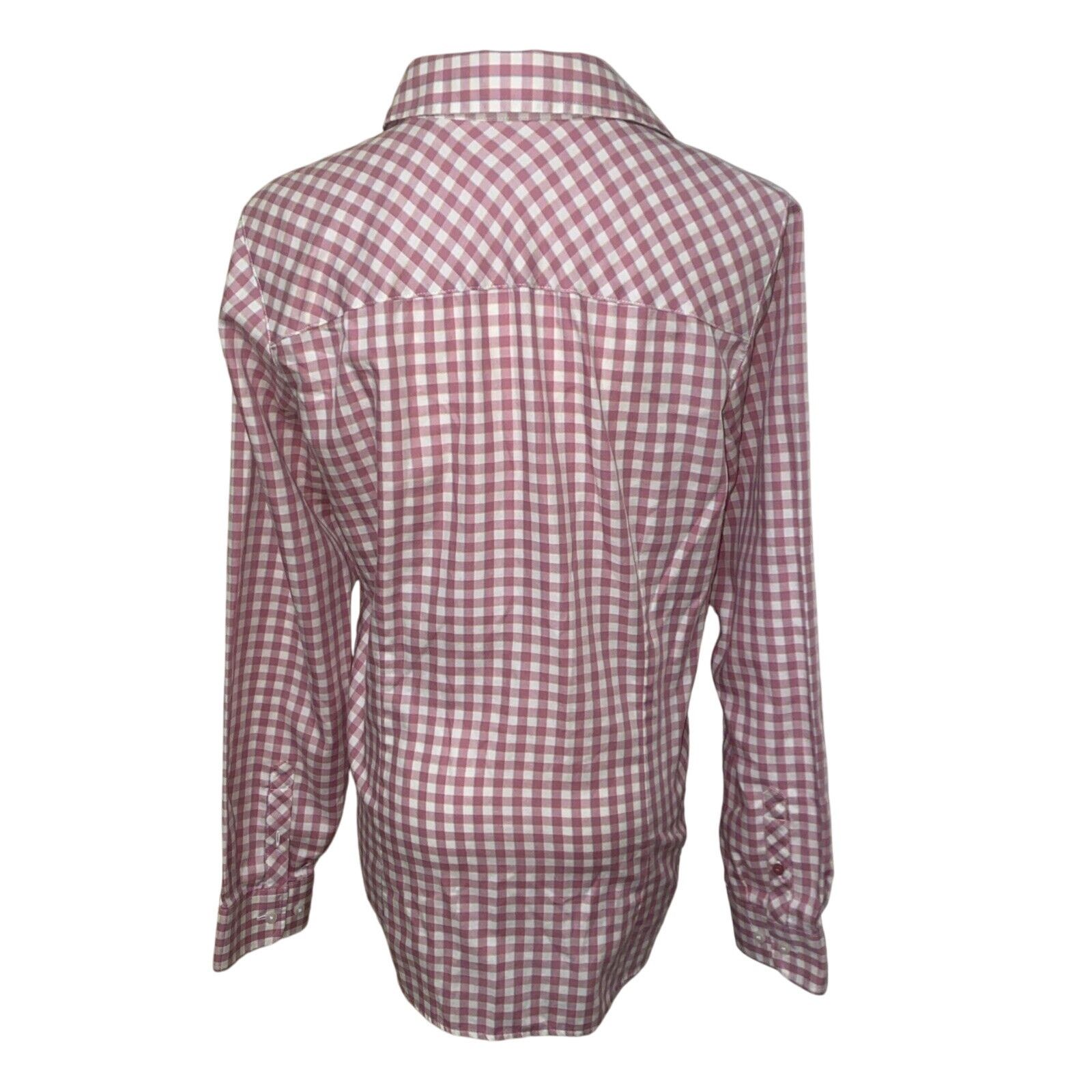 Orvis Orvis Women’s Long Sleeve Button Down Shirt 10 Pink & White Size L / US 10 / IT 46 - 4 Thumbnail