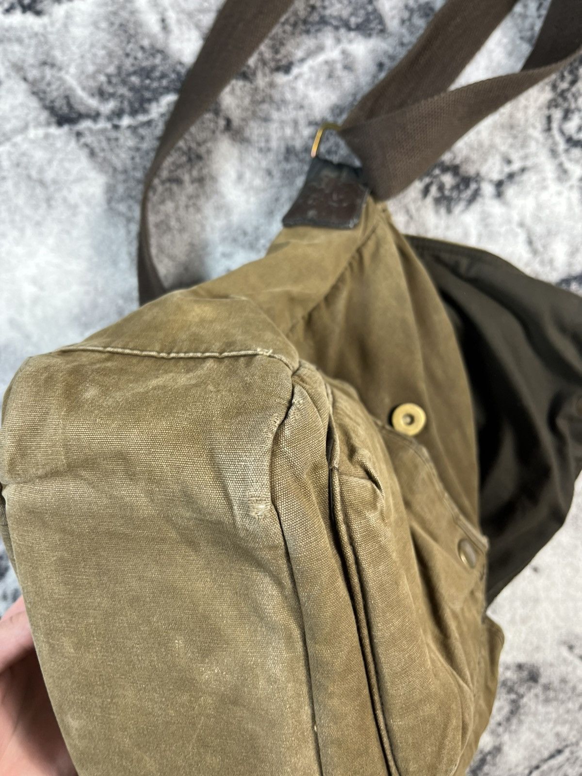 Other Vintage Canvas Messenger Bag Distressed Brown Large Size ONE SIZE - 17 Thumbnail