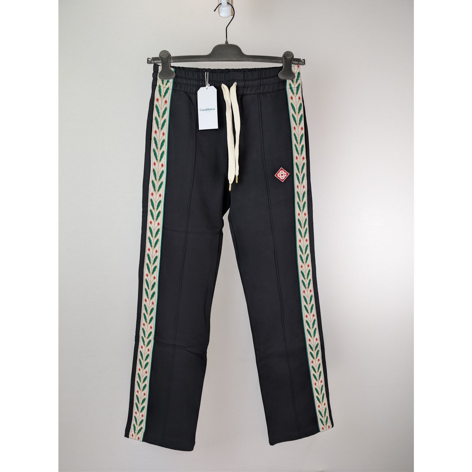 Casablanca o1rshd1 Black Loopback Laurel Tape Panelled Sweatpants Size US 30 / EU 46 - 2 Thumbnail