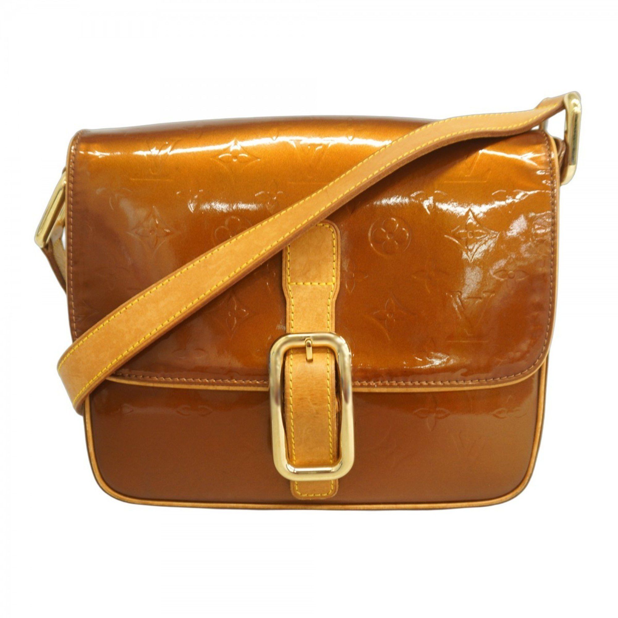 Louis Vuitton Shoulder Bag Vernis Christy Gm M91107 Bronze Ladies in Brown, Women's
