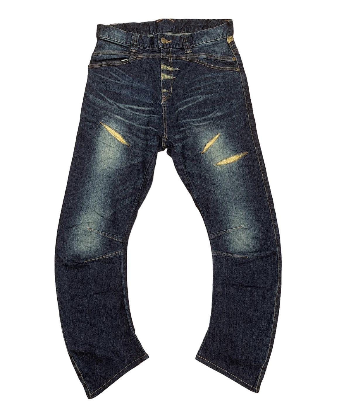 image of Avant Garde x Beauty Beast Ppfm Curve Leg Streching Denim Pants in Blue, Men's (Size 31)