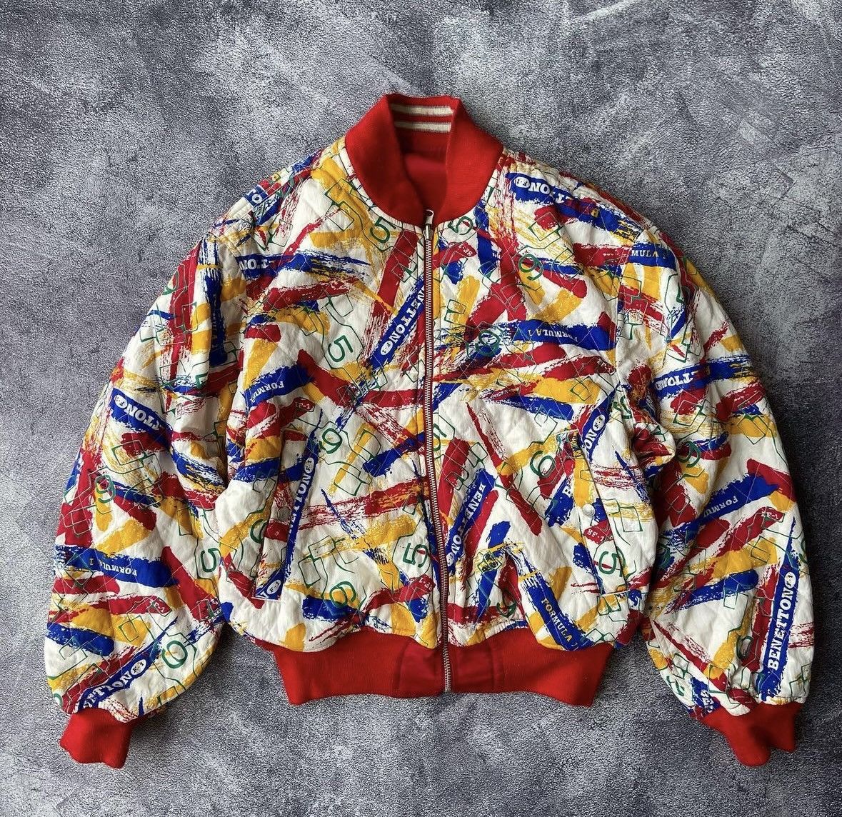 Benetton Vintage bomber jacket reversible benetton racing jacket Size US M / EU 48-50 / 2 - 2 Thumbnail