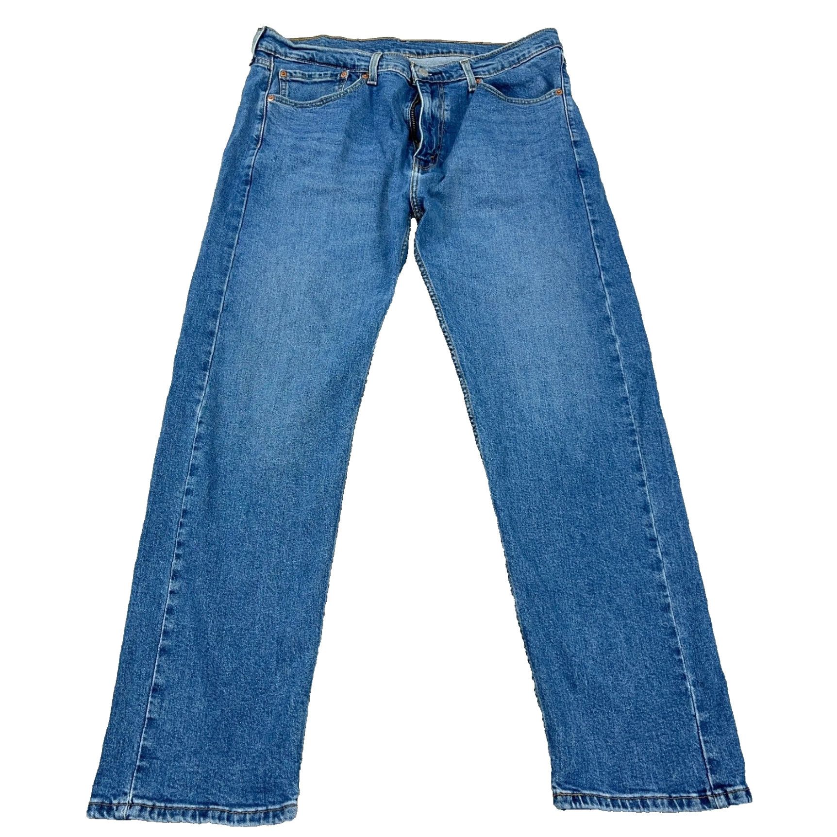 Levi's Levi's 505 Jeans Men 36x30 Straight Regular Fit Med Wash Denim Blue 5-Pocket Logo Zipper Belt Loops Casual Vintage Style Mens Size US 36 / EU 52 - 2 Thumbnail