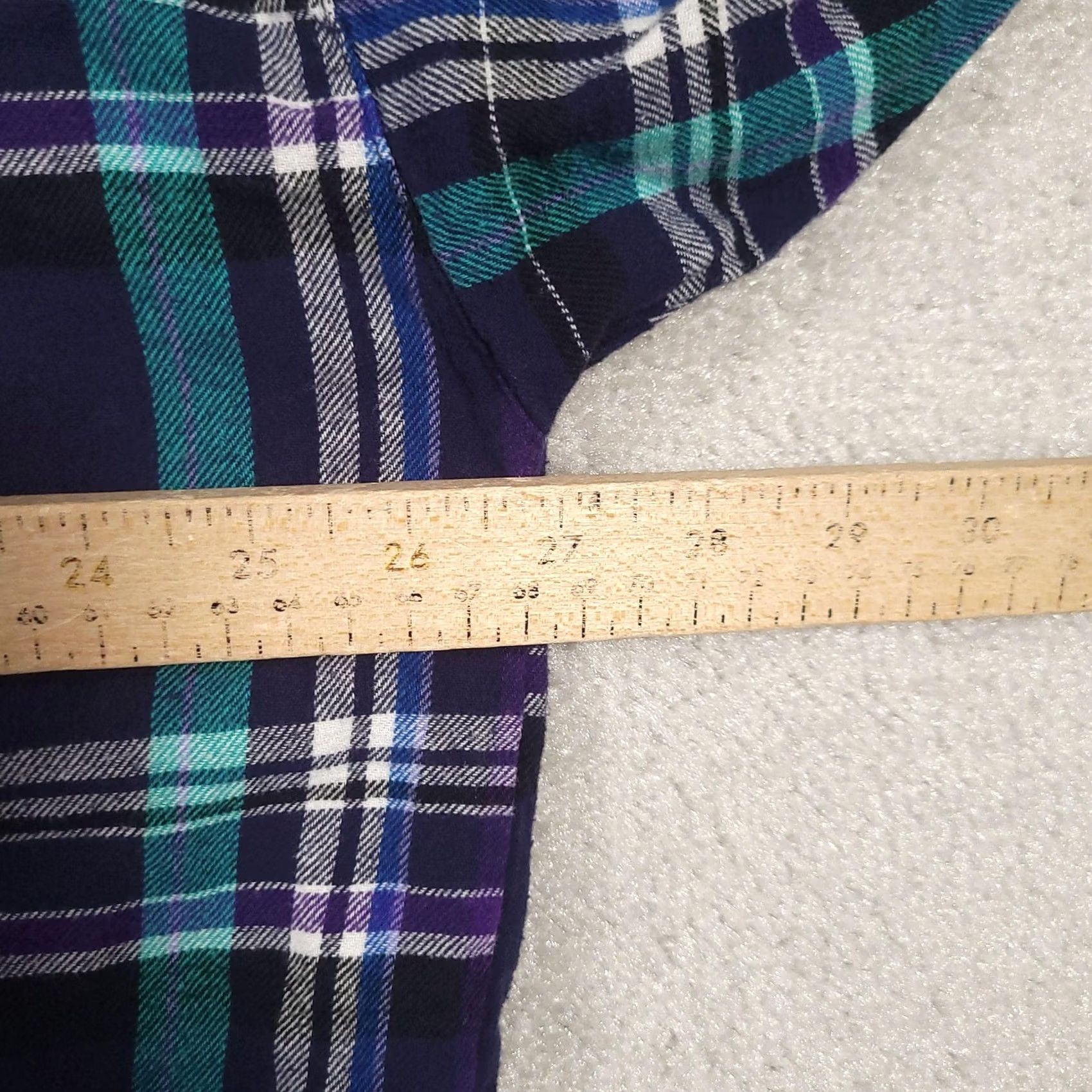 Vintage Roaman's Shirt Womens 20W Blue Purple Plaid Button Front 100% Cotton Casual Size 3XL / US 20-22 - 6 Thumbnail