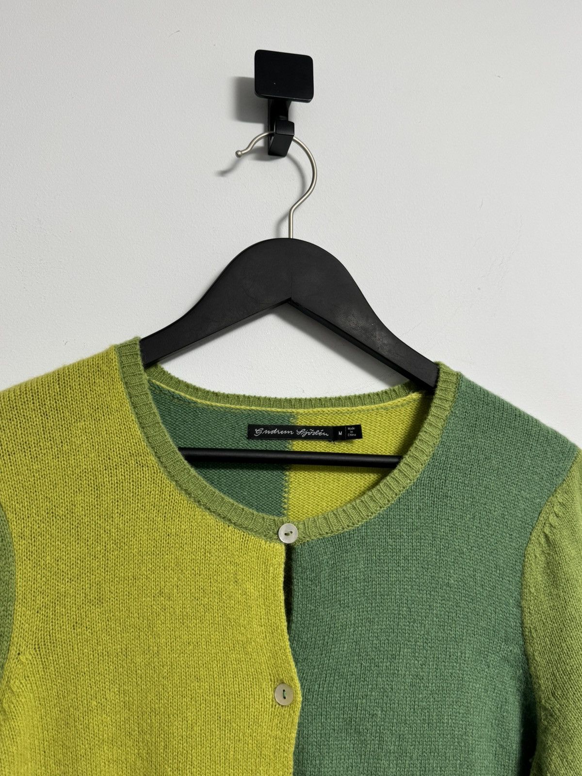 Gudrun Sjoden Gudrun Sjoden Wool Green Patchwork Sweater Women's Cardigan Size M / US 6-8 / IT 42-44 - 2 Thumbnail