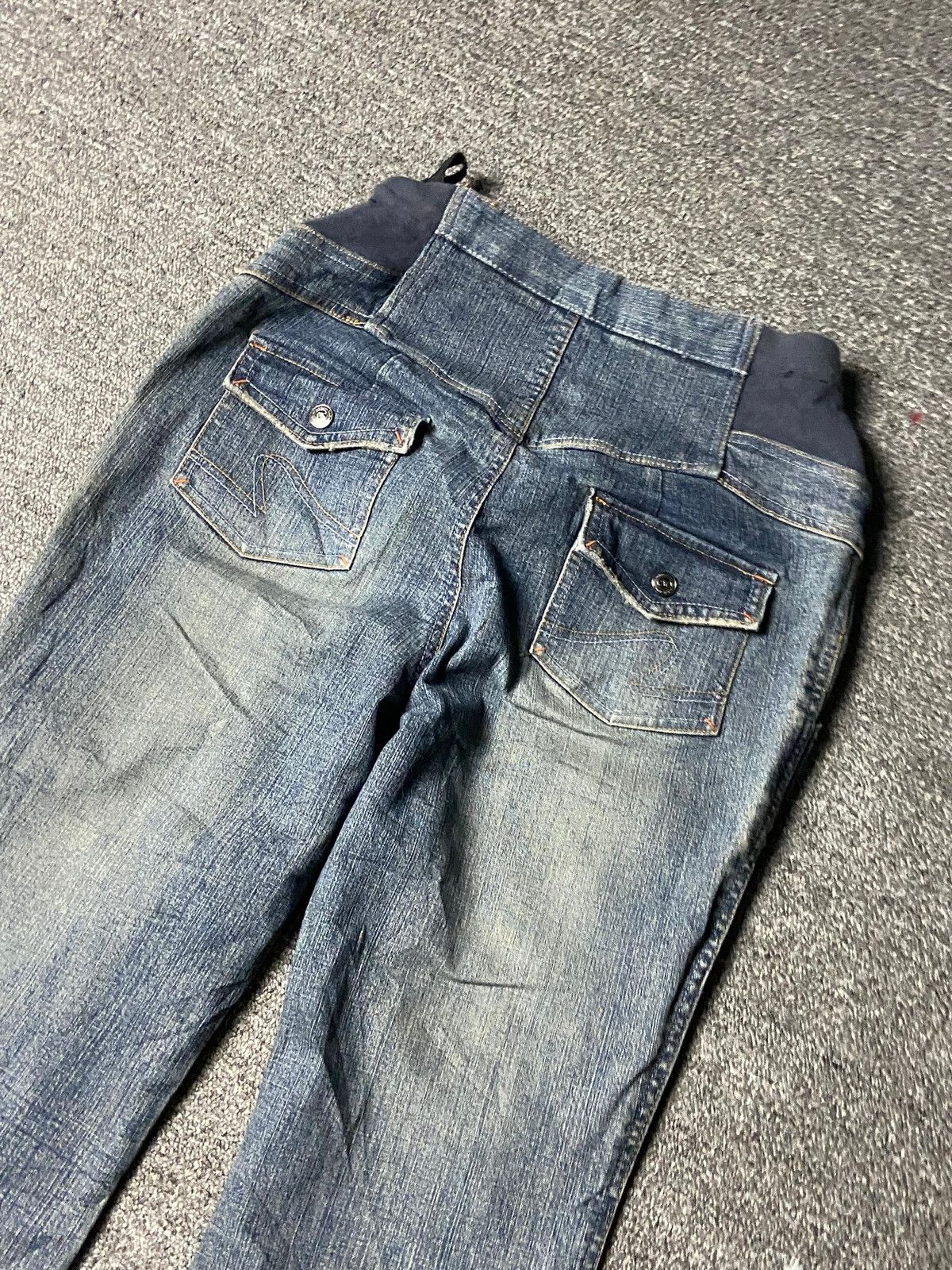 Japanese Brand Alpha Cubic Mother Maternity Jeans Pants (162) Size 34" / US 12 / IT 48 - 3 Thumbnail