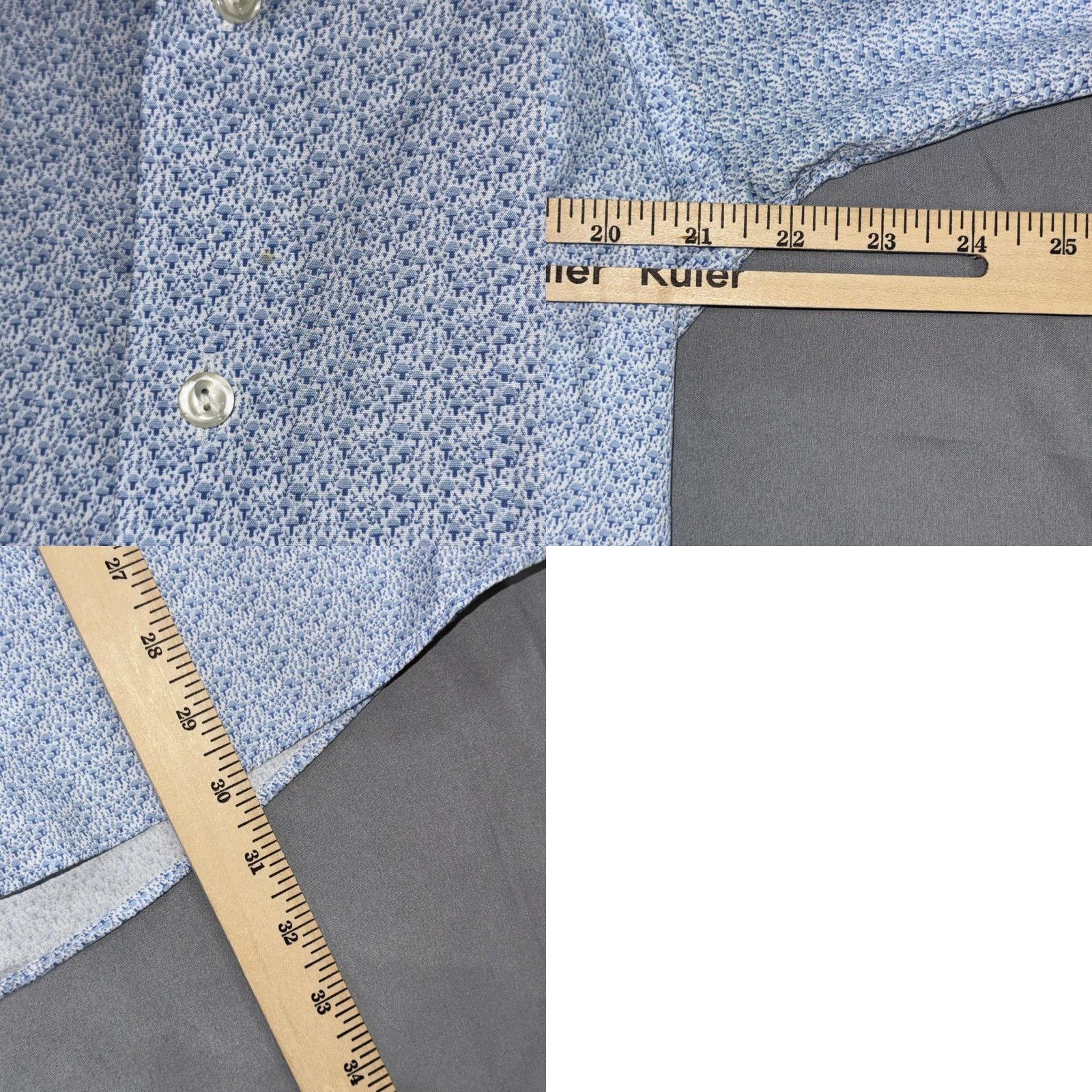 Eton Eton Dress Shirt Mens 42 Blue Geometric Microprint Long Sleeve Contemporary Regular Shirt Mens Size 42R - 8 Thumbnail