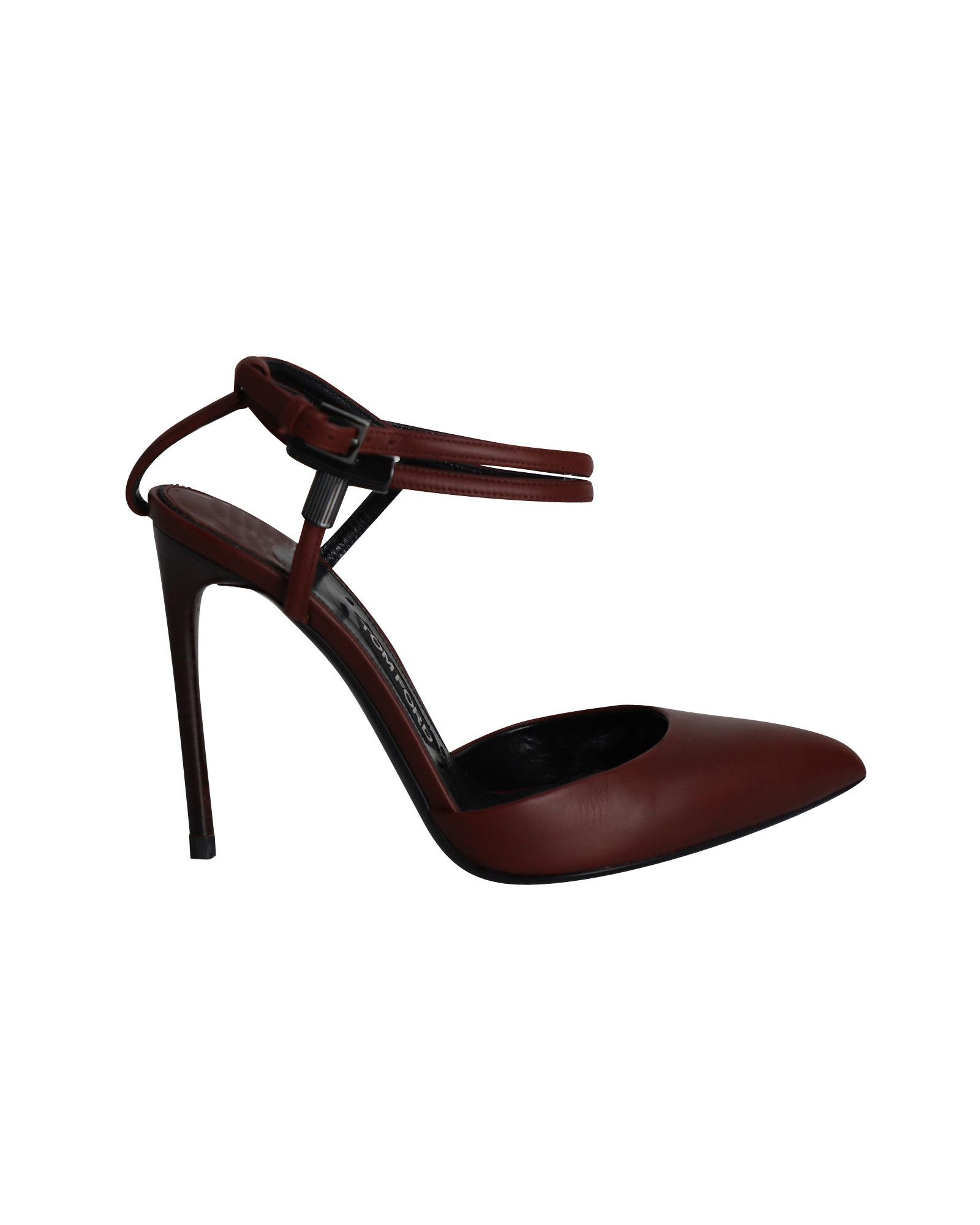 Tom Ford Tom Ford Double Ankle Strap Pumps in Maroon Leather Size US 7 / IT 37 - 1 Thumbnail