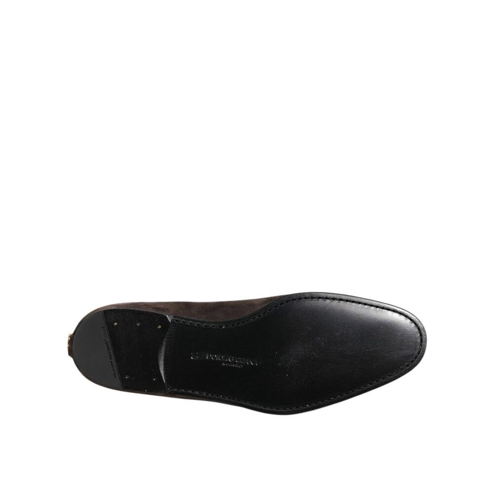 Dolce & Gabbana Dolce & Gabbana Brown Velvet Leather Slip On Loafers Shoes Size US 7 / EU 40 - 8 Thumbnail