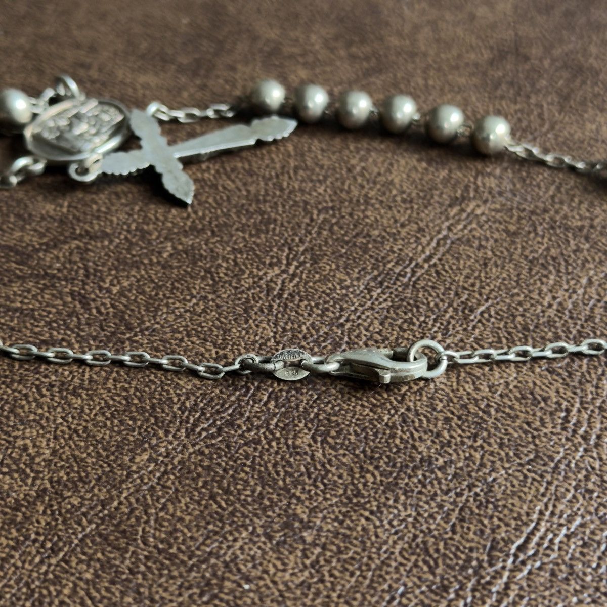 Dolce & Gabbana 925 Silver Cross Rosary Necklace Size ONE SIZE - 4 Thumbnail