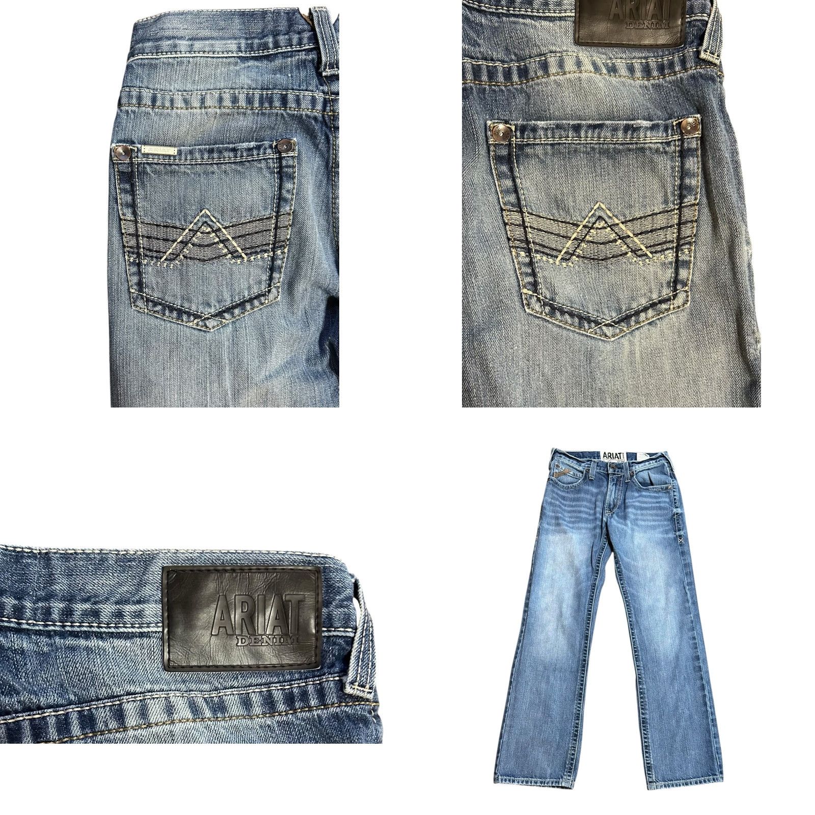 Ariat Ariat Denim M5 Slim Straight Women's Blue Jeans Size 29x32 Western Cowboy Horse Southwestern M5 Slim Straight Jeans Size 29" - 10 Thumbnail