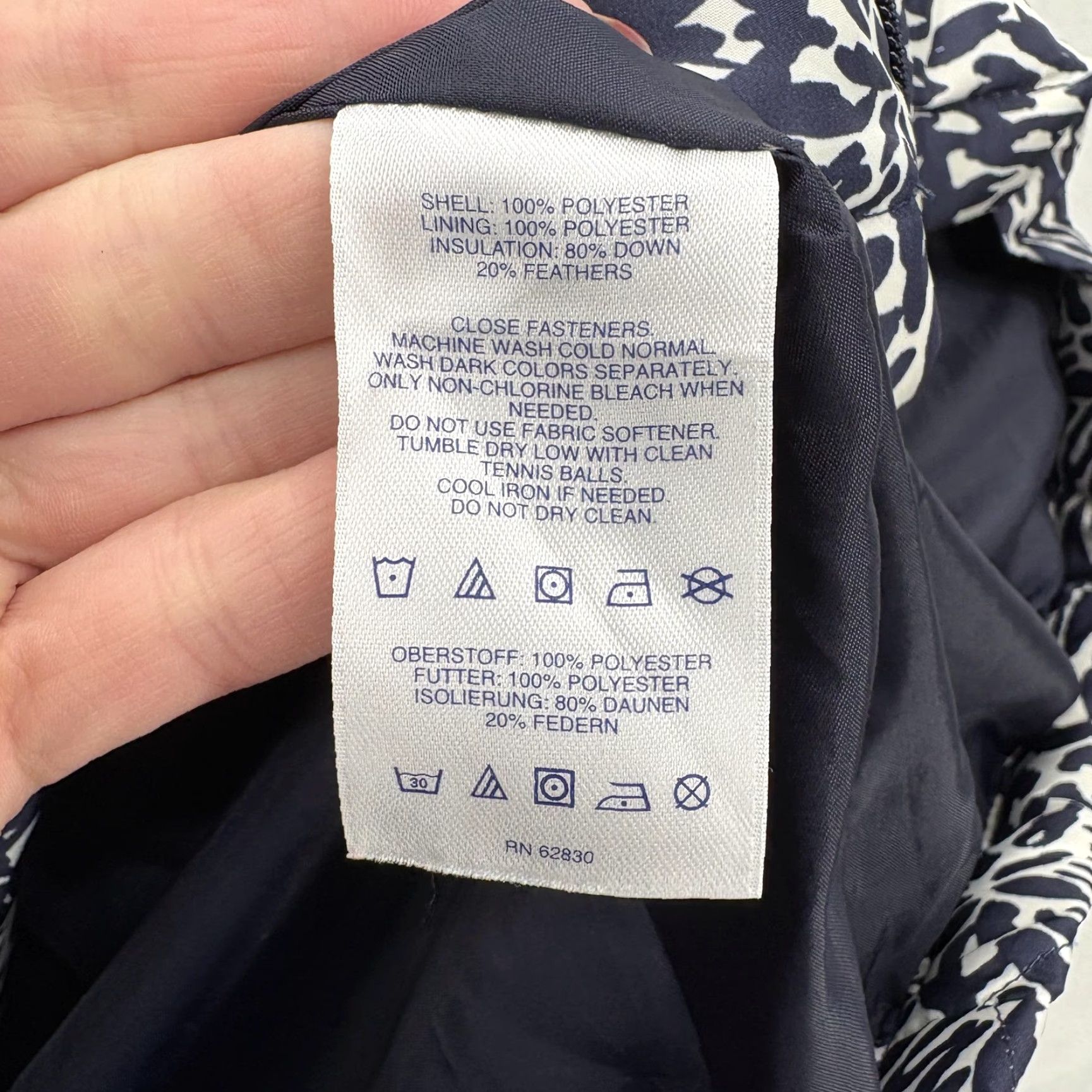 Lands' End VINTAGE Lands' End Vest Womens 1X Blue Floral Down Puffer Quilted Full Zip Warm Travel Size XL / US 12-14 / IT 48-50 - 4 Thumbnail