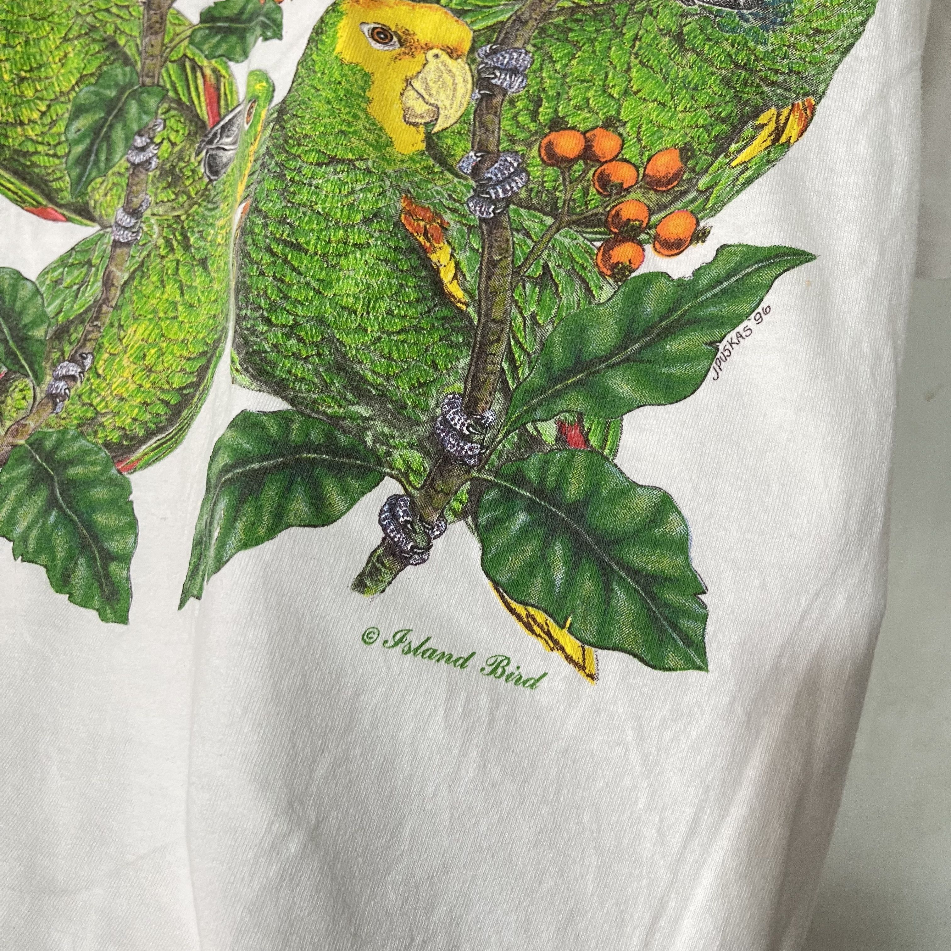 Vintage Vintage 90s Parrot Tropical T-Shirt Size US XXL / EU 58 / 5 - 3 Thumbnail