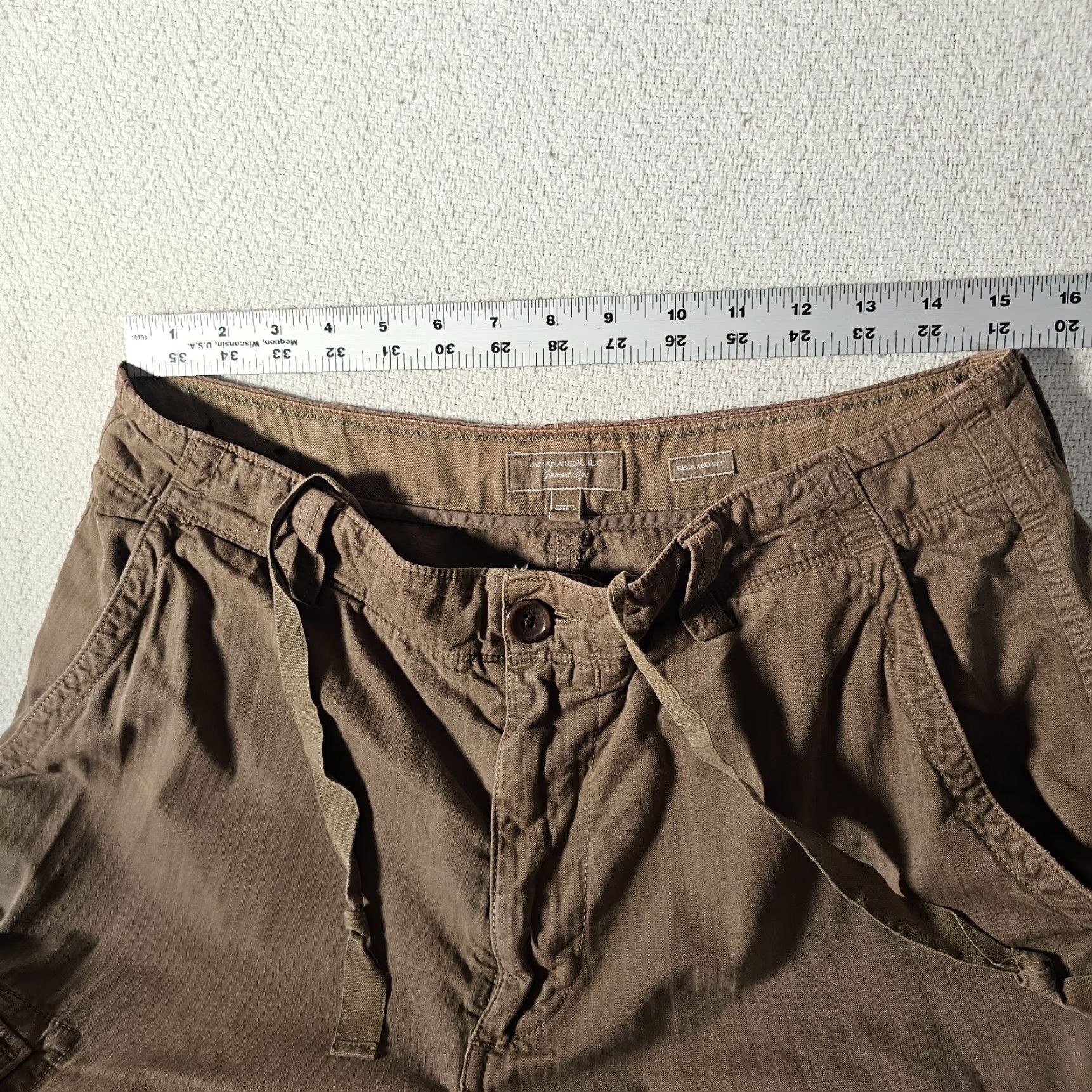 Banana Republic Banana Republic Shorts Cargo Relaxed Fit Men 33 Tan Stone Cotton Outdoor Casual Garment Dye Size US 33 - 4 Thumbnail