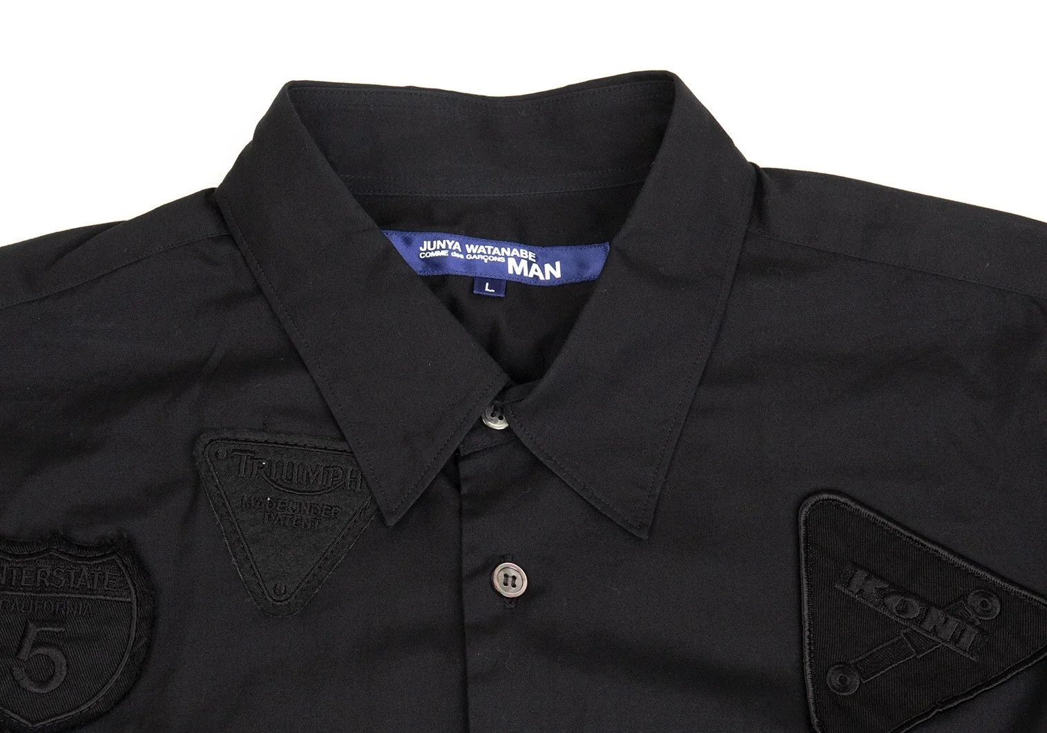 Junya Watanabe Black Patch Design Long Sleeve Shirt Size L Size US L / EU 52-54 / 3 - 3 Thumbnail