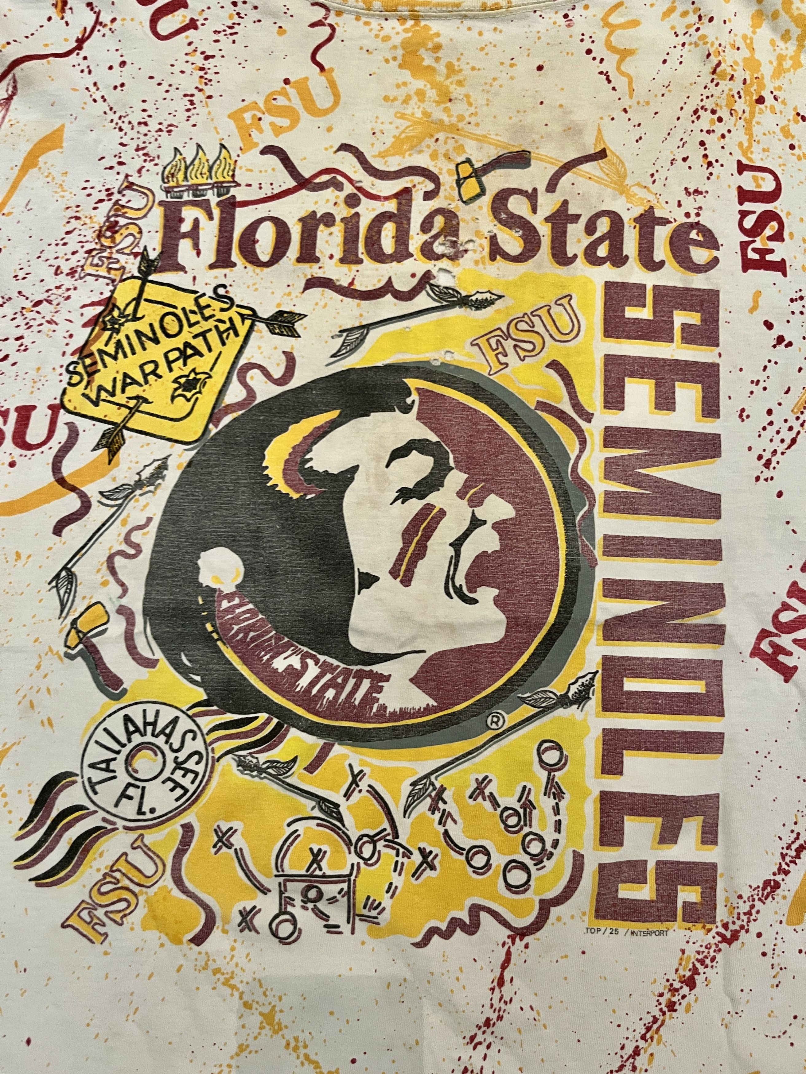 Other Vintage 90s FSU Seminoles All Over Print Thrashed AOP Tee Size US XL / EU 56 / 4 - 1 Thumbnail