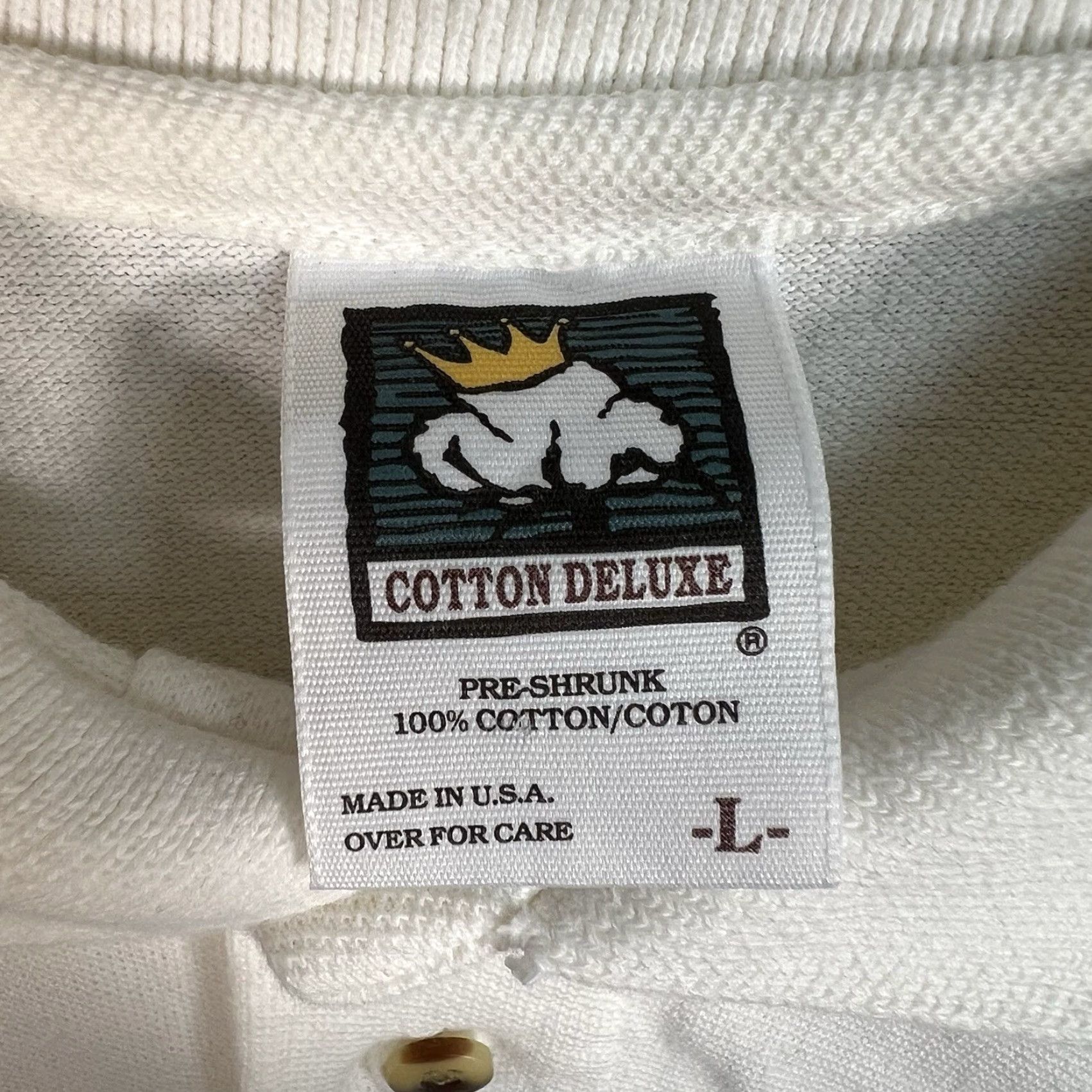 Vintage Vintage 90s Cotton Deluxe Cleveland Browns Polo Shirt Adult Large White Mens Size US L / EU 52-54 / 3 - 5 Thumbnail