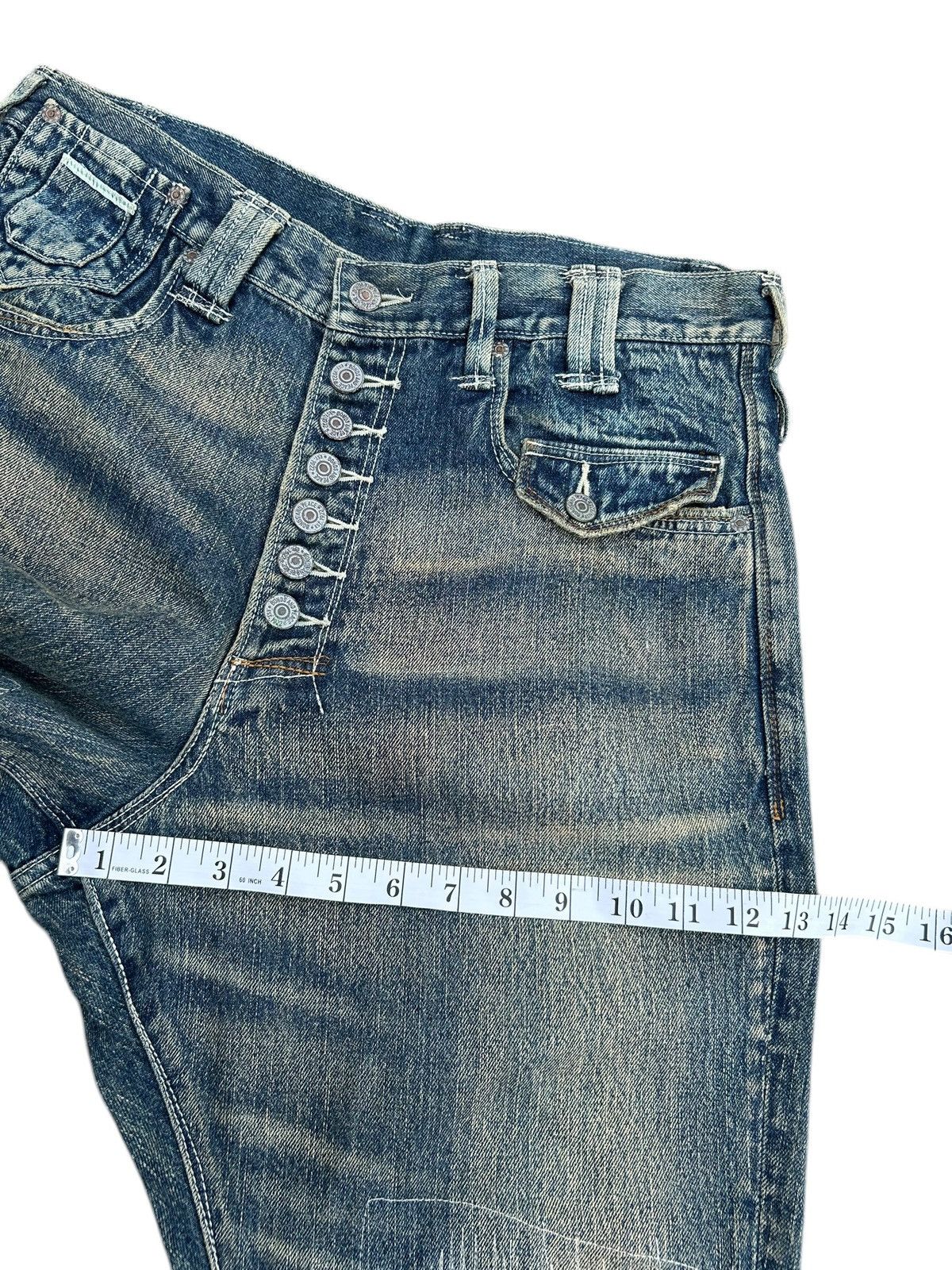 Kapital BONDS AND PEACE BUCKLE BACK JAPANESE DISTRESSED DENIM JEANS Size US 32 / EU 48 - 19 Thumbnail