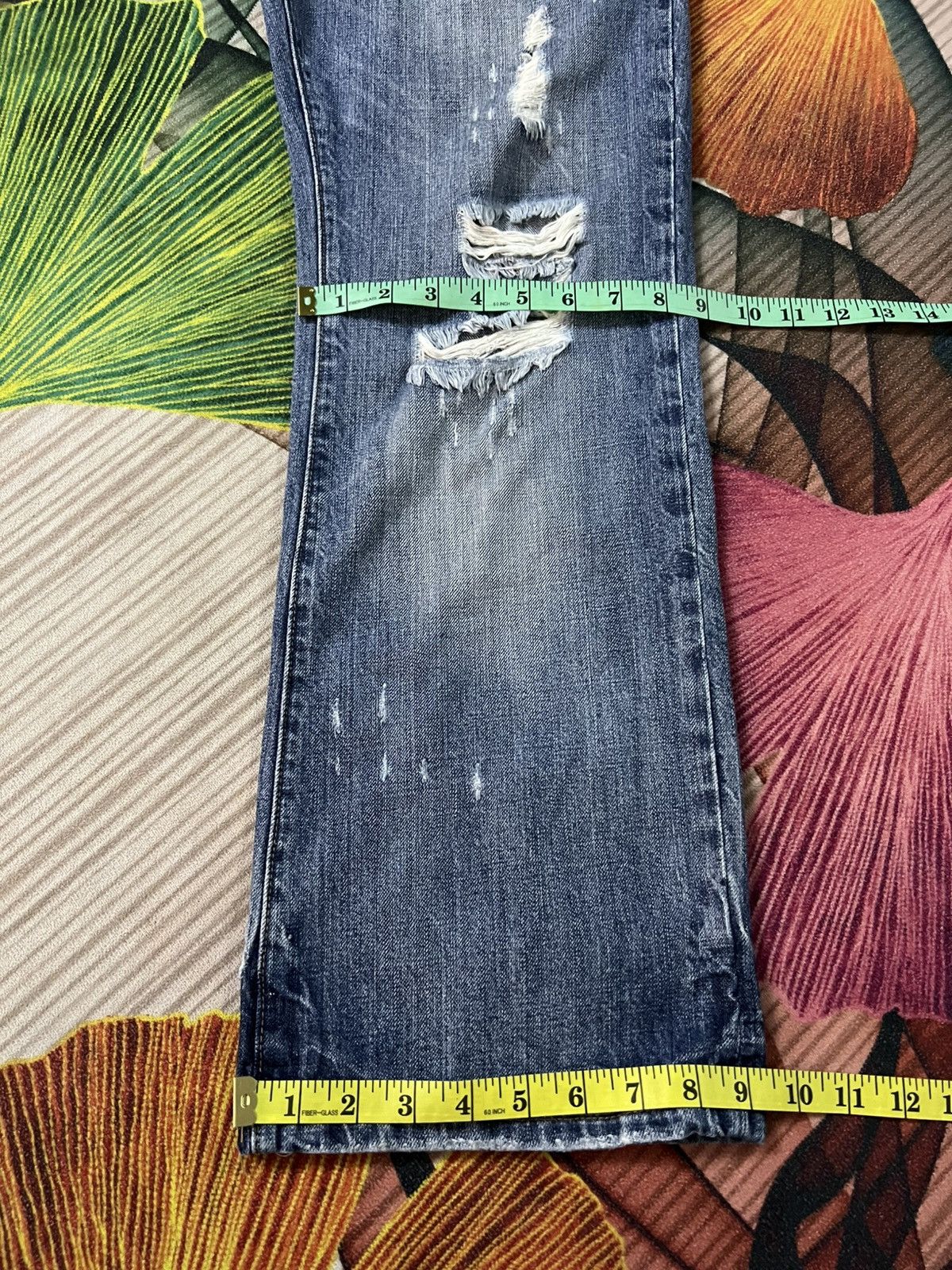 Abercrombie & Fitch 💥Flare💥Abercrombie & Fitch Distressed Faded Jean Size US 33 - 6 Thumbnail