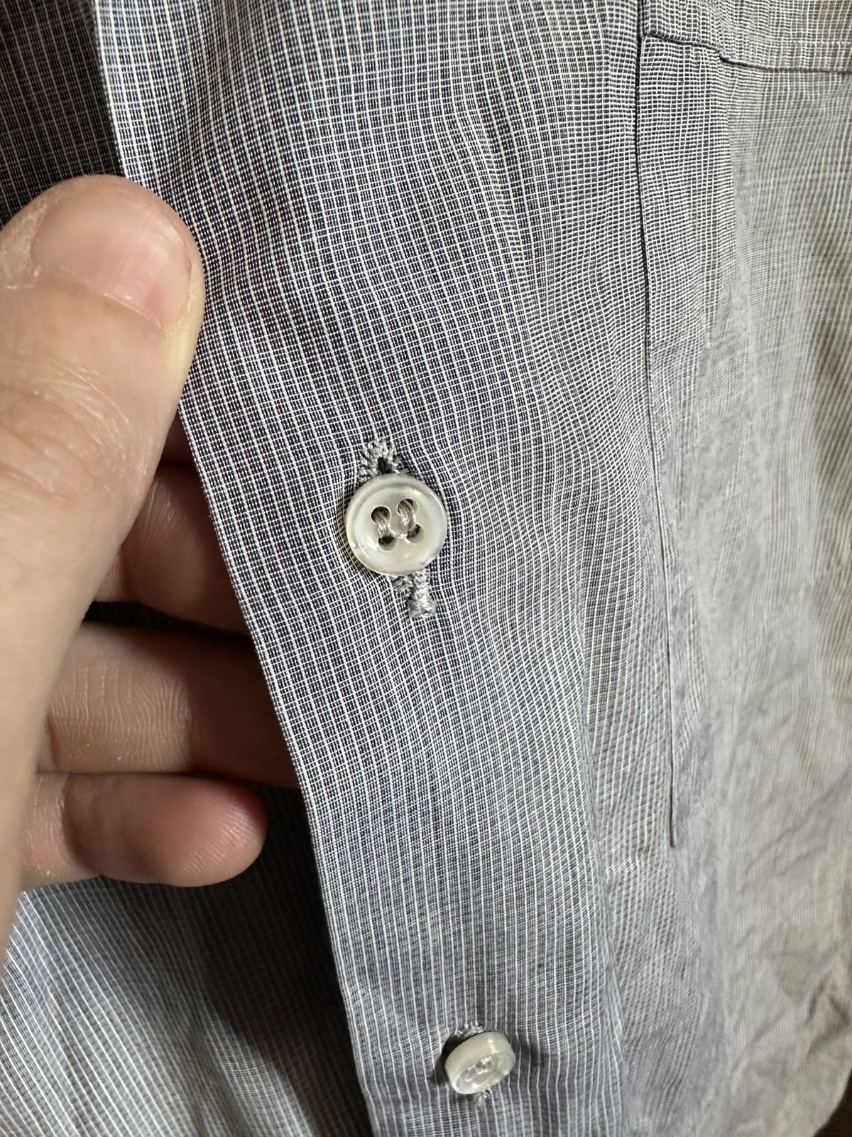 Other LORENZINI exclusive blue/gray micro check shirt Italy Size US L / EU 52-54 / 3 - 4 Thumbnail