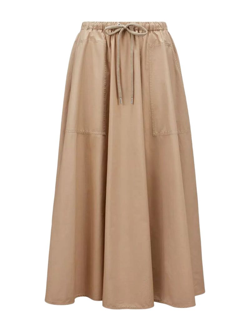 image of Moncler Maxi Skirt In Poplin in Pink, Women's (Size 26)