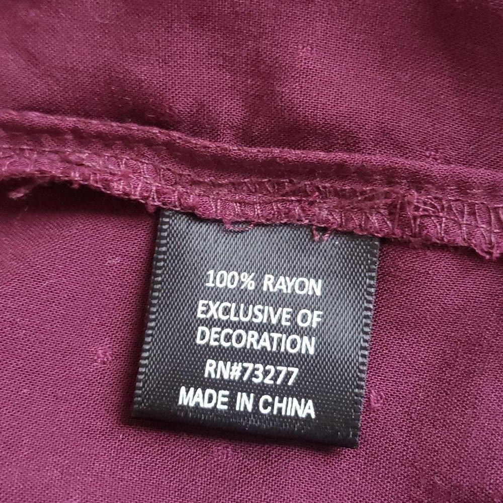 Designer CT747 Rampage Ladies Burgundy Long Sleeve Romance Shirt S Size S / US 4 / IT 40 - 11 Thumbnail