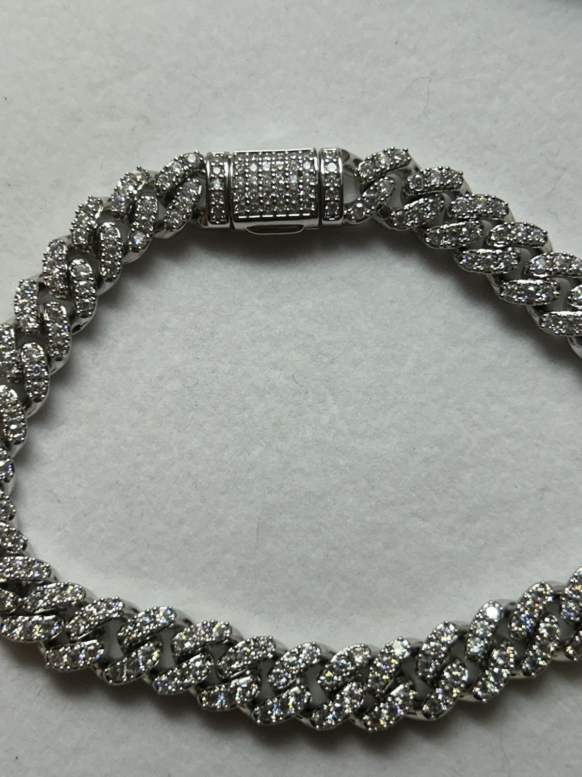 Jewelry 6ct Moissanite Cuban Link Bracelet Size ONE SIZE - 6 Thumbnail