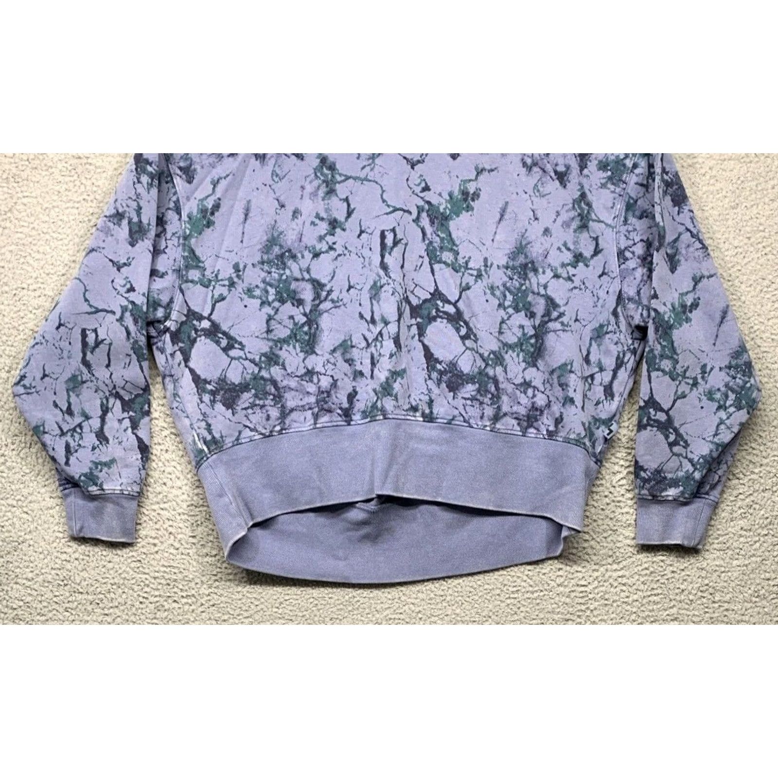 Vintage Joy Lab Women's Cropped Sweatshirt Large Infinity Marble Blue Long Sleeve Crew Neck Pullover All Seasons Easy Care Relaxed NWOT Size L / US 10 / IT 46 - 3 Thumbnail