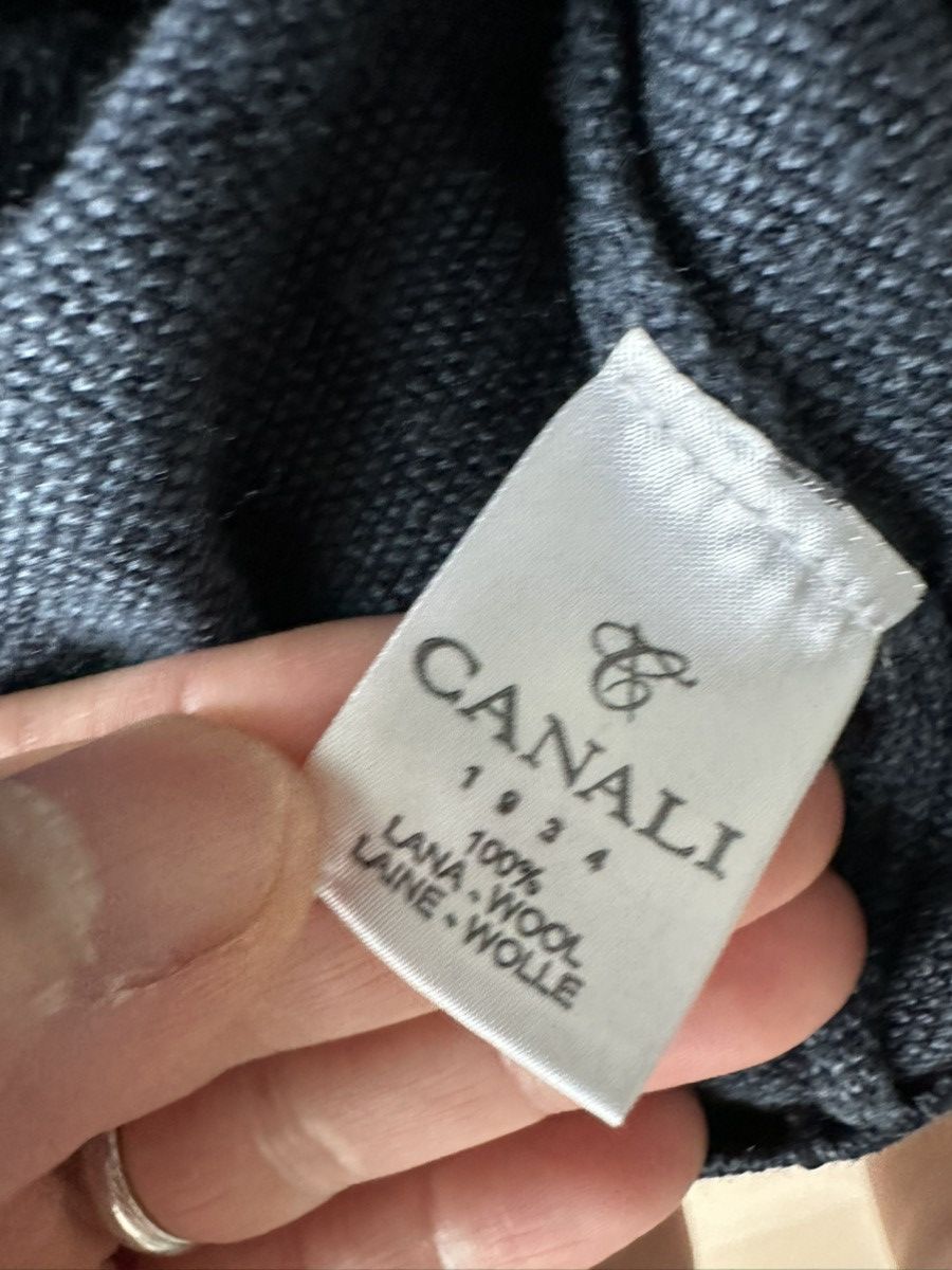 Canali Slim-Fit Wool Half-Zip Sweater Size IT48 Storm Blue Size US M / EU 48-50 / 2 - 3 Thumbnail