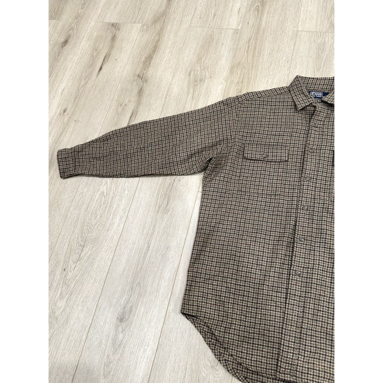 Polo Ralph Lauren VINTAGE Polo Ralph Lauren Shirt Mens Medium Brown Wool Check Button-Up Elbow Patch 90s Outdoor Hunting Size US M / EU 48-50 / 2 - 4 Thumbnail