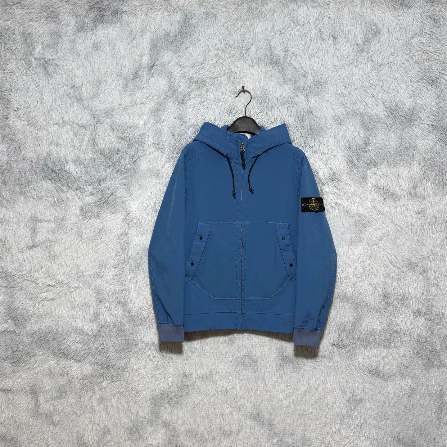 Stone Island Stone Island Blue Softshell Hooded Jacket S Size US S / EU 44-46 / 1 - 1 Thumbnail