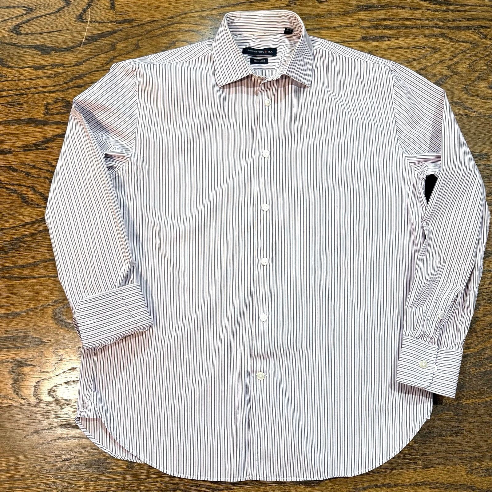 John Varvatos John Varvatos Star USA Men's Shirt 15.5 Reg Fit Striped M Size US M / EU 48-50 / 2 - 1 Thumbnail