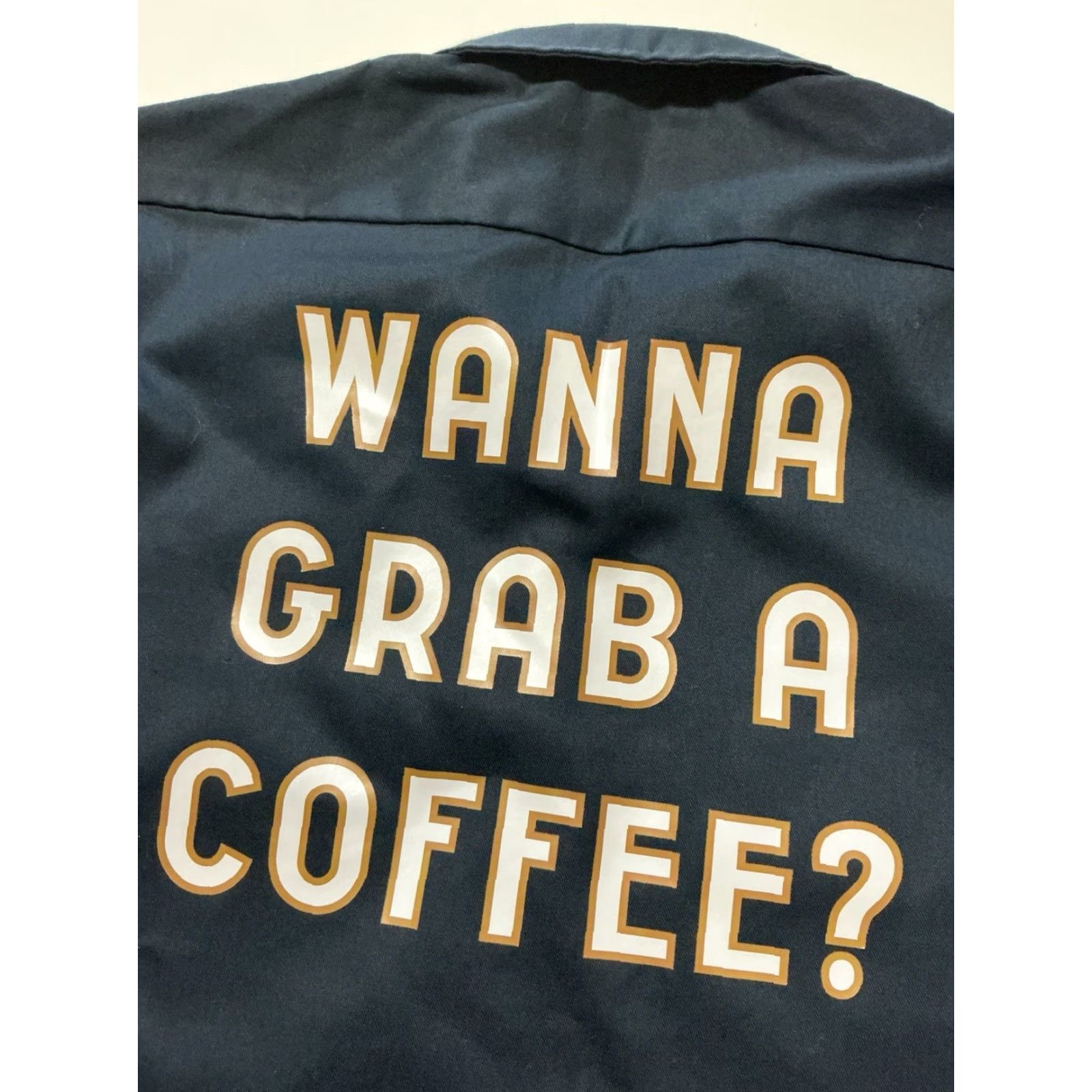 Dickies VINTAGE Dickies La Colombe Coffee Workshop Wanna Grab A Coffee Button S/S Work Shirt MD Size US M / EU 48-50 / 2 - 7 Thumbnail