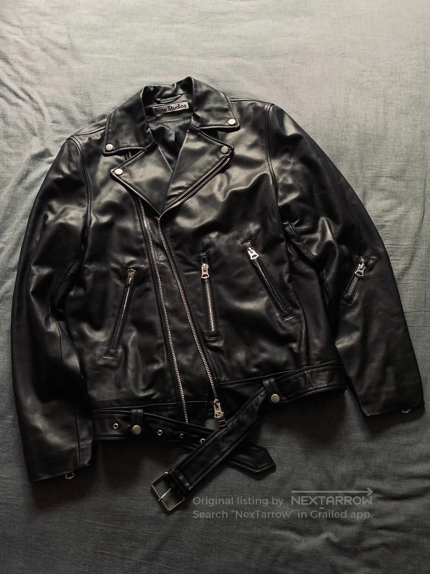 Acne Studios Aze Leather Jacket 46 | Grailed