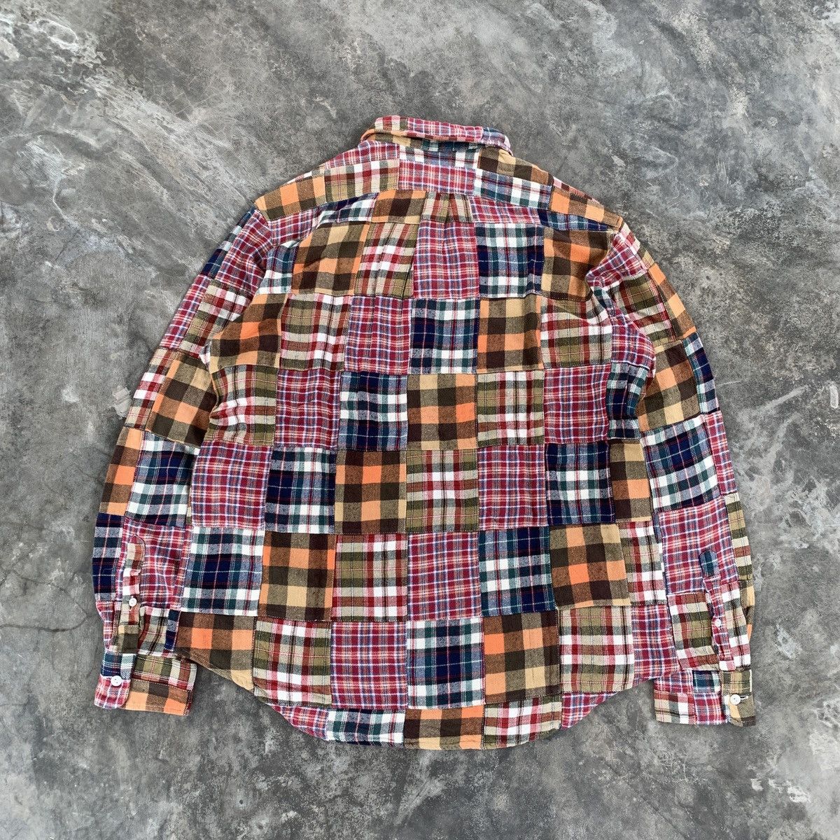 Japanese Brand United Arrows Patchwork Sugar Cane Inspired Flanel Shirt Size US M / EU 48-50 / 2 - 9 Thumbnail