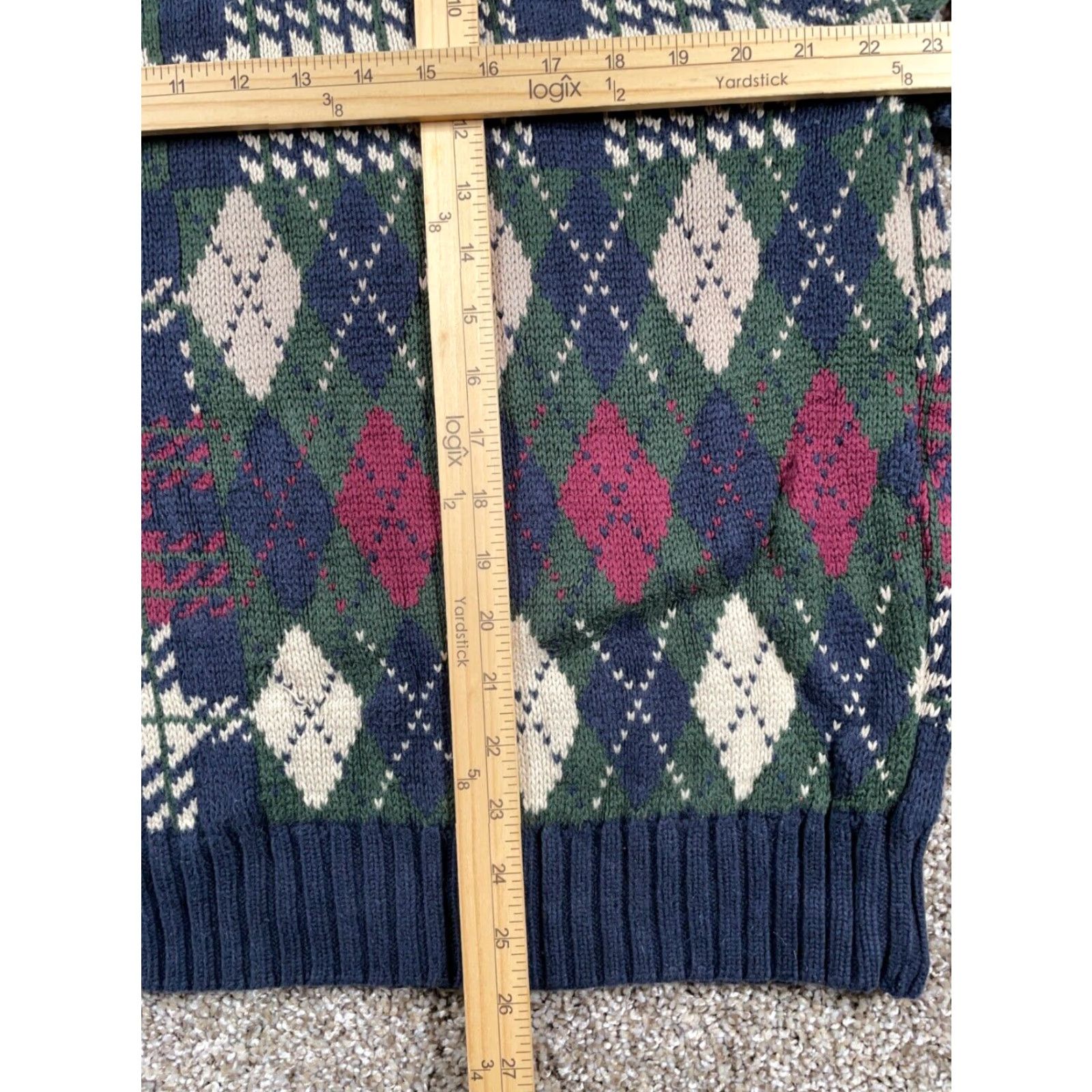 Vintage VINTAGE Woods & Gray Men's XL Sweater Chunky Knit Pullover Casual Blue Plaid Cotton Winter Size US XL / EU 56 / 4 - 7 Thumbnail